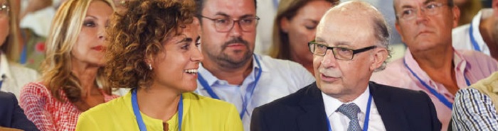 Dolors Montserrat y Cristóbal Montoro, en un acto del PP el pasado 1 de septiembre en Alboraya (Valencia) CONSEMONTO