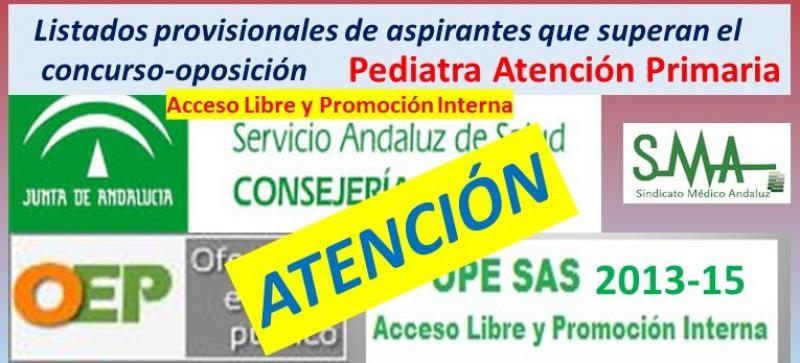 OPE 2013-2015. Sobre el listado provisional de aspirantes que superan el concurso-oposición de Pediatra de AP OEPATENC
